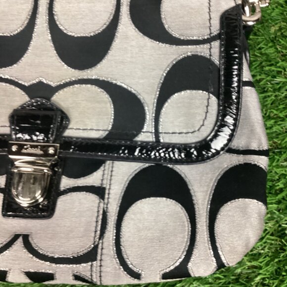 Coach Poppy Signature Print Shoulder Bag Vintage - Picture 2 of 14